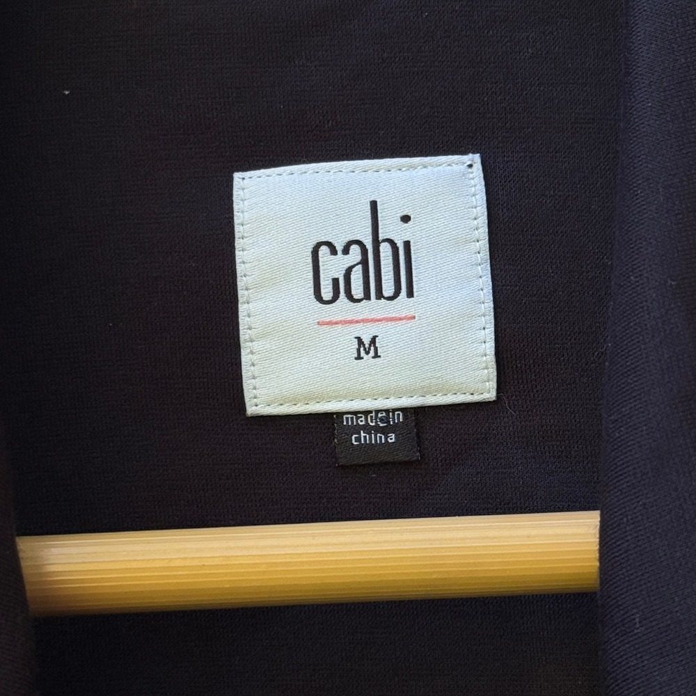 Cabi Moto Jacket Women's Medium Navy Blue Stretch Knit Zip Up Knit Soft Casual - Picture 4 of 7